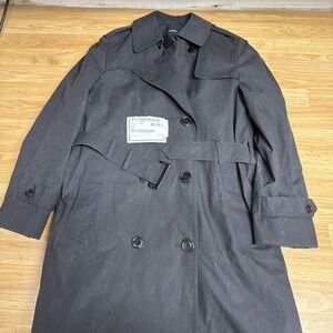 DLA Military All-Weather Army Women's Trench Coat Removable Lining Black 10L